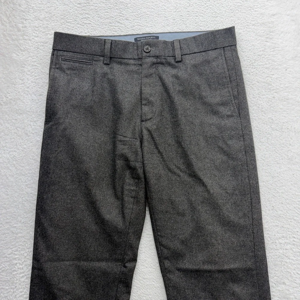 Banana Republic Emerson Pant Men 32x30 Gray Wool Blend Nova Fides Italian Fabric